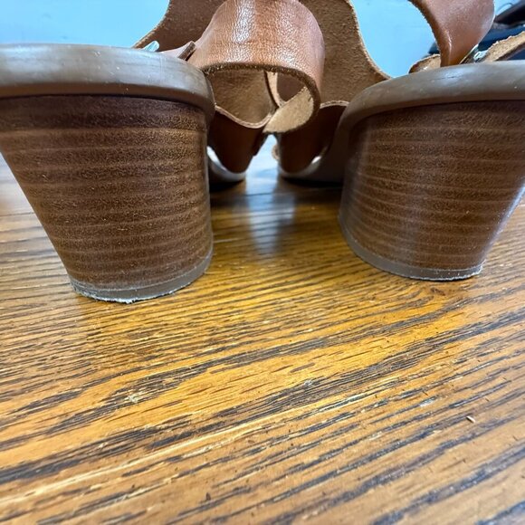 Barbara Barbieri Brown Leather slingback Sandal, Italian Made, Size 8 - Picture 5 of 9